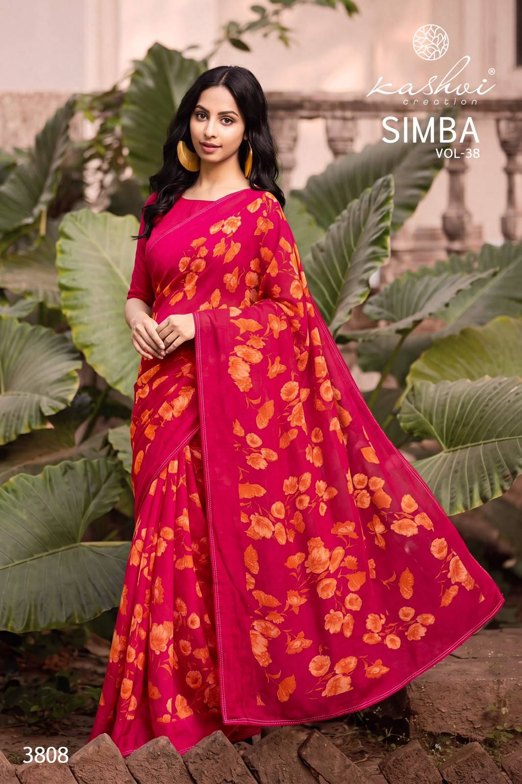 SIMBA VOL 38 By KASHVI CREATION 3801 To 3808 Series Indian Traditional Wear Georgette sarees At Wholesale Price